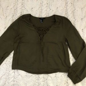 Forever 21 // Olive Green Long Sleeve Top